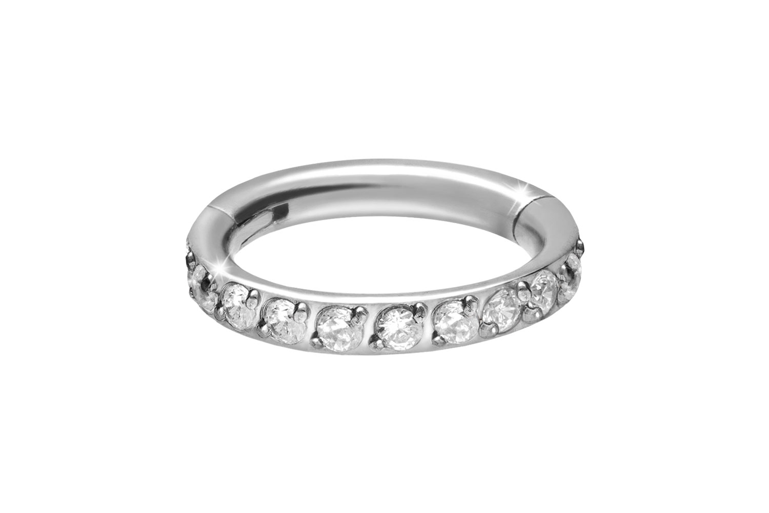 Titan Segmentring Clicker Piercing EINGEFASSTE KRISTALLE